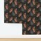Moody Whimsical Gothic Owls Mushrooms Woodland Creatures Mystical Witchy Dark Academia Whimsigoth Moon Night Sky Witches Large Scale Custom Removable Wallpaper by Spoonflower Peel & Stick Wallpaper 2FT Wide